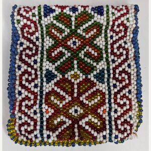 VINTAGE Handmade BEADED Foldover Wallet